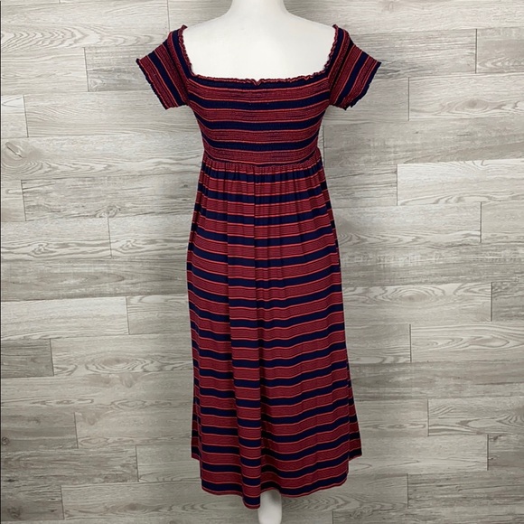 NWT Isabel Maternity Short Sleeve Strip Maxi Dress - Picture 5 of 8